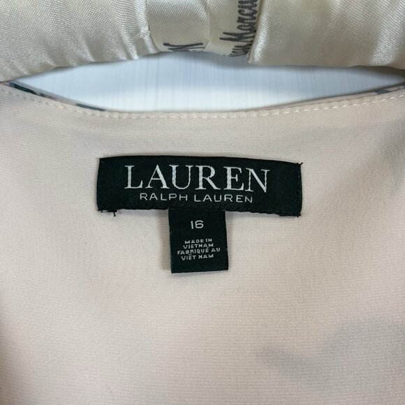 Lauren Ralph Lauren Women's Carana Floral Dress Size 16‎ Faux Wrap Feminine Pink - Picture 5 of 15